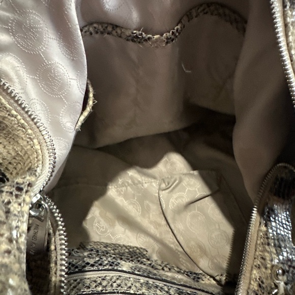 Michael Kors Snakeskin Patterned Hobo Shoulder Bag Purse AS IS - Picture 9 of 16